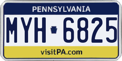 PA license plate MYH6825