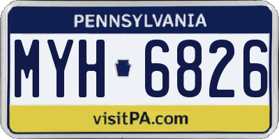 PA license plate MYH6826