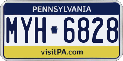PA license plate MYH6828