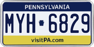 PA license plate MYH6829
