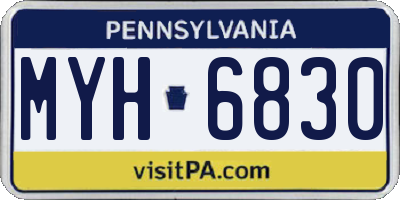 PA license plate MYH6830