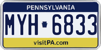 PA license plate MYH6833