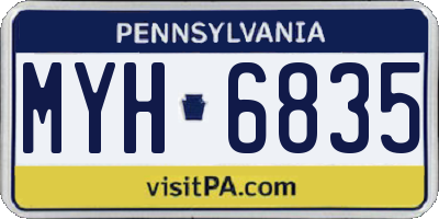 PA license plate MYH6835