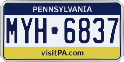 PA license plate MYH6837