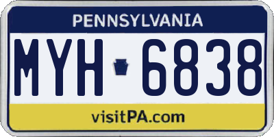 PA license plate MYH6838