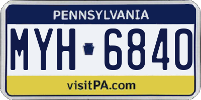 PA license plate MYH6840