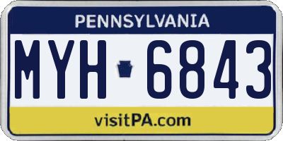 PA license plate MYH6843
