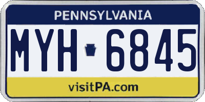 PA license plate MYH6845