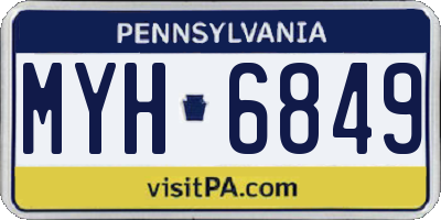PA license plate MYH6849