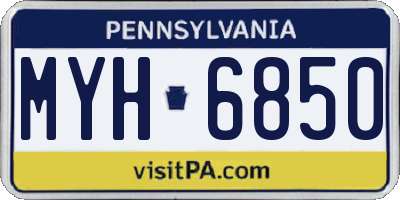 PA license plate MYH6850
