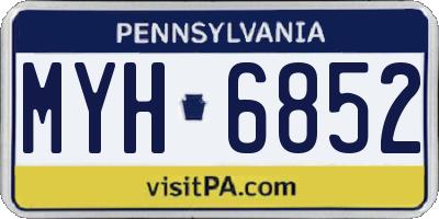 PA license plate MYH6852