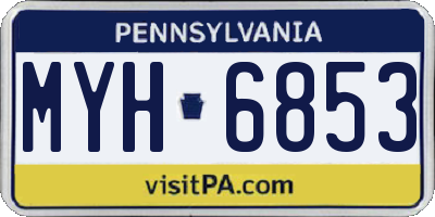 PA license plate MYH6853