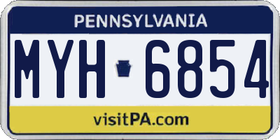 PA license plate MYH6854