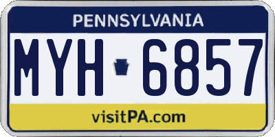 PA license plate MYH6857