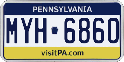 PA license plate MYH6860