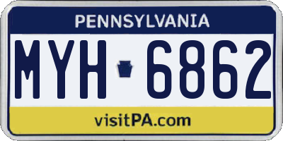 PA license plate MYH6862