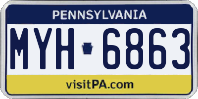 PA license plate MYH6863