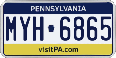 PA license plate MYH6865