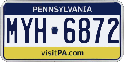 PA license plate MYH6872