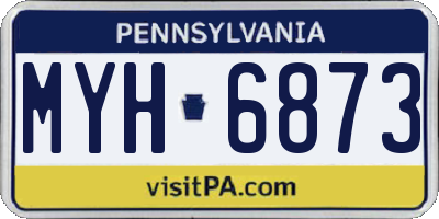 PA license plate MYH6873