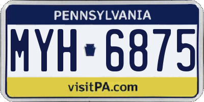 PA license plate MYH6875