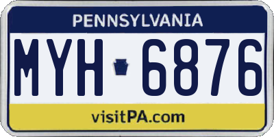 PA license plate MYH6876