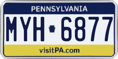 PA license plate MYH6877