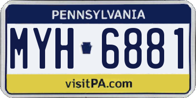 PA license plate MYH6881