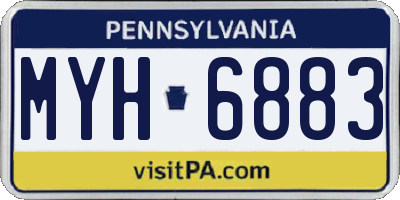 PA license plate MYH6883