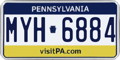 PA license plate MYH6884