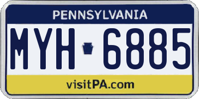 PA license plate MYH6885