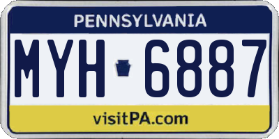 PA license plate MYH6887