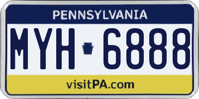 PA license plate MYH6888