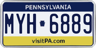 PA license plate MYH6889