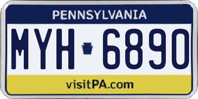 PA license plate MYH6890