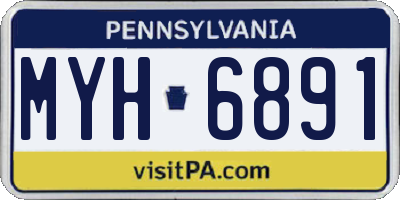PA license plate MYH6891