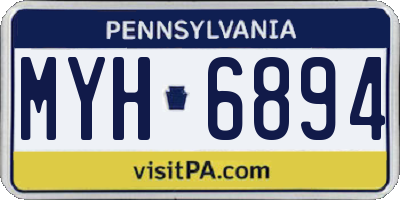 PA license plate MYH6894