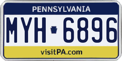 PA license plate MYH6896