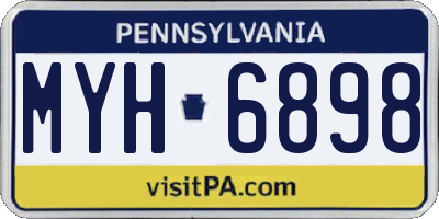 PA license plate MYH6898