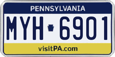 PA license plate MYH6901