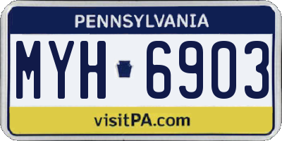 PA license plate MYH6903