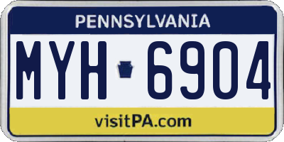 PA license plate MYH6904