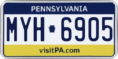 PA license plate MYH6905