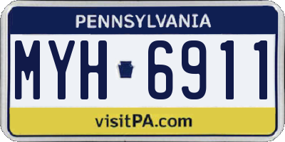 PA license plate MYH6911
