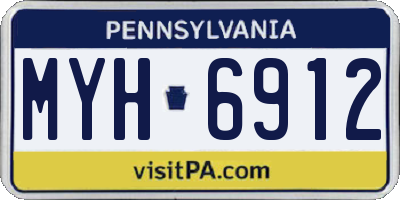 PA license plate MYH6912