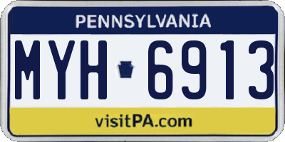 PA license plate MYH6913