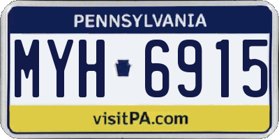 PA license plate MYH6915