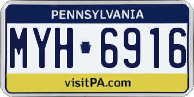 PA license plate MYH6916