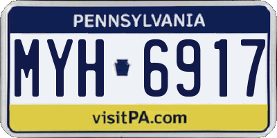 PA license plate MYH6917