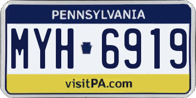 PA license plate MYH6919